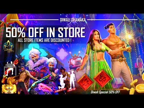 Diwali Special Gift Store 50% OFF Date🥳🔥|Less is More Top Up Event|Free Fire New Event| Ff New Event