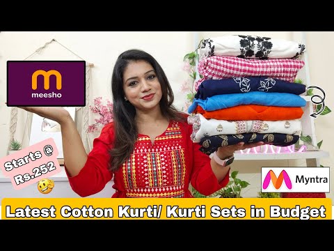 😃 Meesho Must Have Kurta Sets, Kurtis & Dresses Haul Starting Rs252|❤️Myntra Haul