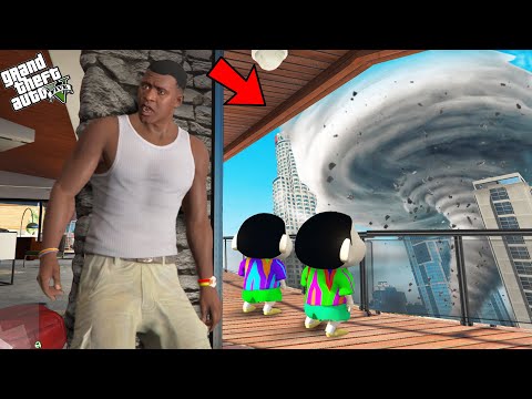 Franklin And Shinchan Survive From Biggest Tornado Storm In GTA 5!