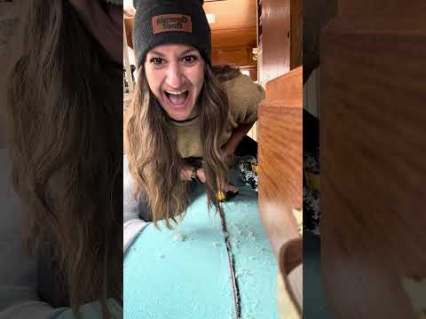 Bedroom done. Front couch wrapped. The vintage camper is almost ready to roll! #tinyhouse #diy