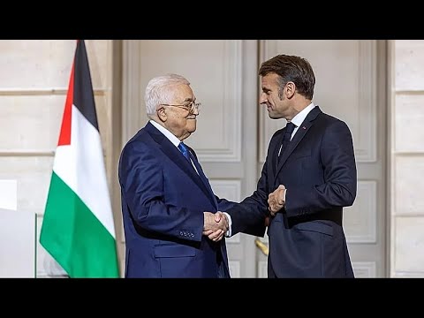 YouTube video thumbnail: Macron and Abbas Announce Panel to Draft new Palestine Constitution After Paris Talks