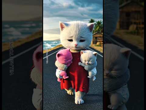 মা হারানো দুইটি অনাথ শিশুর কান্না 😭💔 | #shorts #cat #emotional