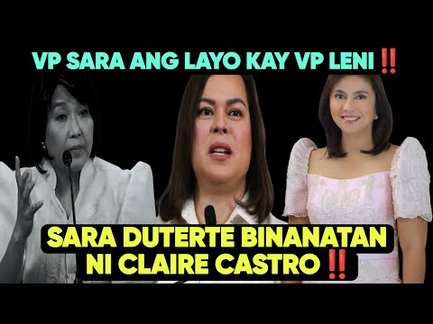 VP SARA SUPALPAL NA NAMAN KAY ATTY. CLAIRE CASTRO‼️ VP LENI IBANG IBA KAY VP SARA‼️