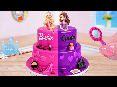 Pink Barbie Cake ✨Satisfying Miniature Princess Makeup Themed Cake Decorating💖Mini Cakes