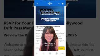 Fast & Furious Hollywood Drift ride opening. Ride it before it opens. Pass member Preview