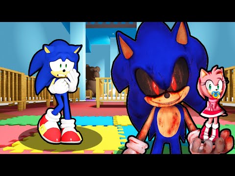 SONIC SAVES AMY FROM SONIC.EXE IN BABY BOBBYS DAYCARE ROBLOX