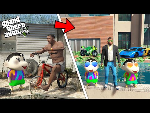 Franklin Shinchan And Pinchan Convert Their Poor Life To Rich Life In GTA 5!