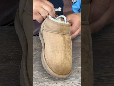 Be careful when cleaning your suede‼️ #shoedoc #shoelada #shoecleaner #150bucks #uggs #suedecleaner