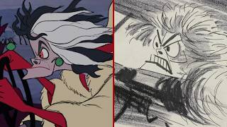 One Hundred and One Dalmatians Side by Side | “​Cruella's Road Rage" Scene | Storyboards vs. Film