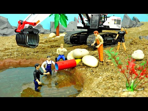 Excavator Repair Water Pipe Truck Car Toy Play