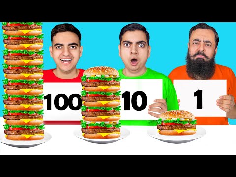 1 10 100 LAYERS FOOD CHALLENGE 😳 | Don’t Choose the Wrong Number ❌