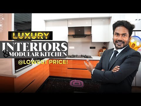 😱இவ்வளவு கம்மி பட்ஜெட்டில் இப்படி ஒரு மாடுலர் கிச்சனா! Luxury Interiors& Modular kitchen