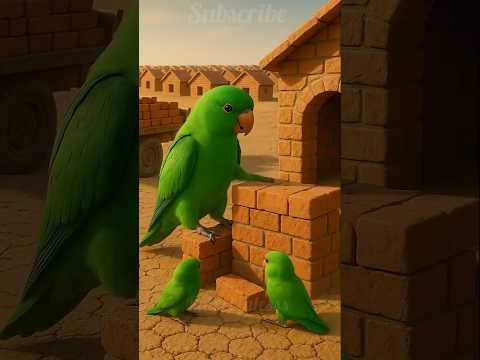 Parrot and his child was homeless but Parrot build house for them and all parrots#ai#parrot