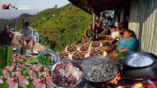 Organic Nepali Village Life Kerabari-4 Chanaute 40Kg Mutton Special Cooking and Eating with Villager