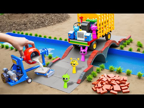 🏗️ Amazing DIY Bridge Built With Bricks & Concrete | River Construction Project with Tractor
