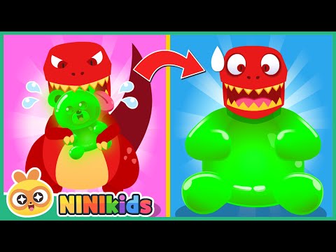 Gummy Dinosaur Fun and Yummy 🍭🍬 | Funny Kids 🐱🐨🐰🦁 by Ninikids