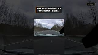 Bei 200 km/h! Reifenplatzer auf Autobahn! 😳 | RLP Dashcam | #shorts