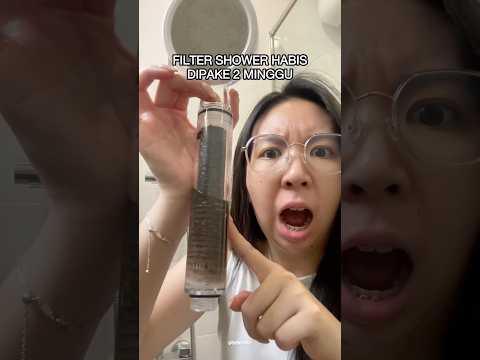 MASA BARU GANTI LANGSUNG HITAM GINI?!😳🫣 #shower #showerfilter #filterair #racunshopee #hellomelle