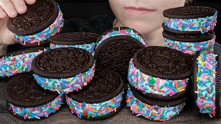 ASMR Oreo Rainbow Ice Cream Cookie Sandwiches Dessert Mukbang | VNM ASMR 먹방