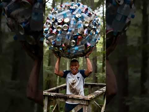 ⚽ Ronaldo played a throwing game with Messi, Mbappe, and Neymar 😊👍#ronaldo #messi #neymar #mbape