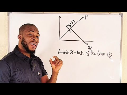 x intercept of a line perpendicular to another line from the origin.