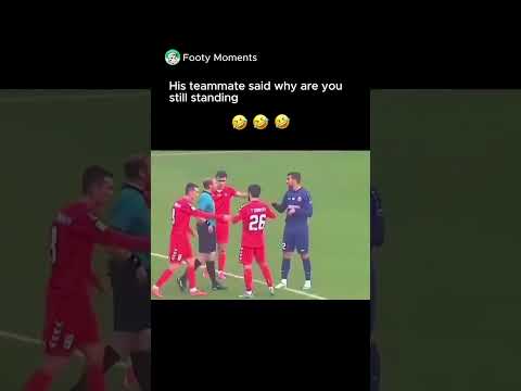 His teammate made him fall😂😂😂#football #soccer