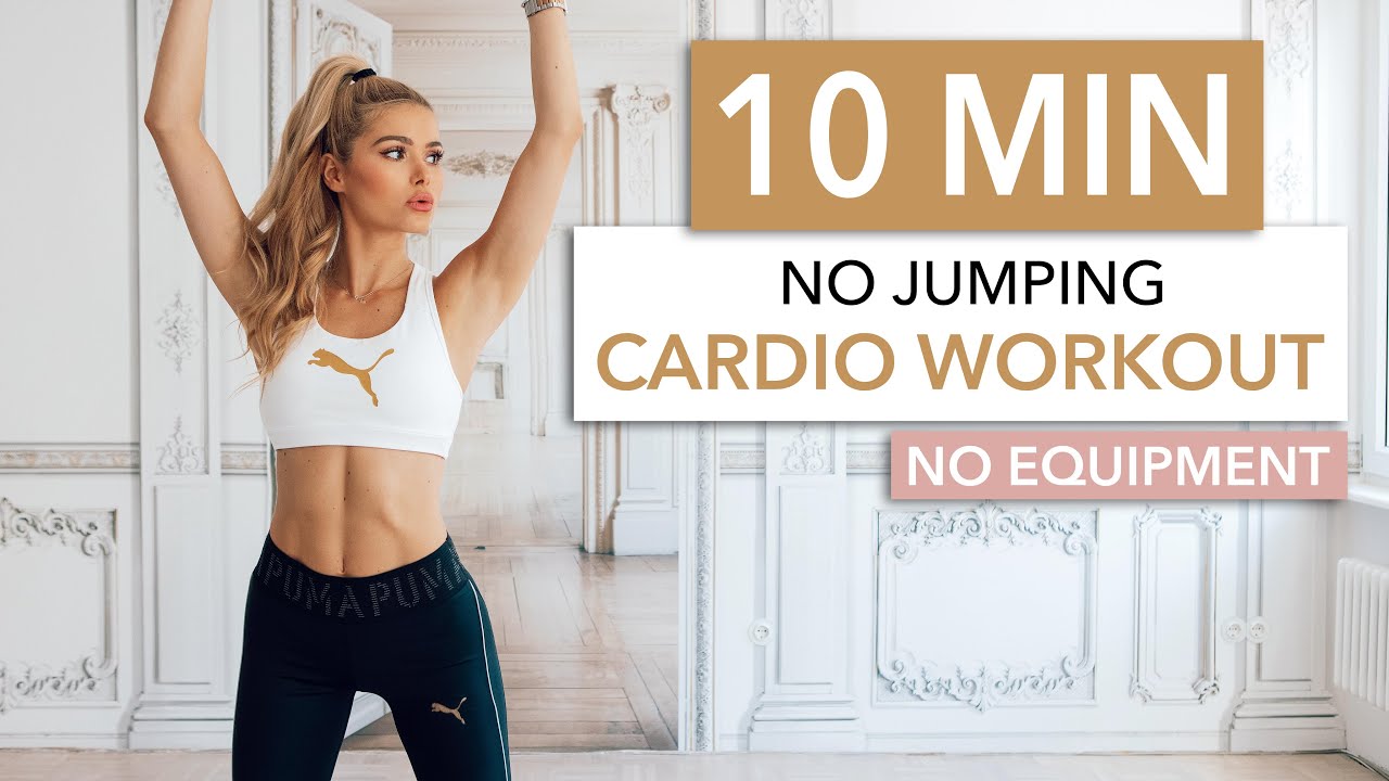 10 MIN SILENT CARDIO / No Jumping - neighbor friendly / No Equipment - Pamela Reif