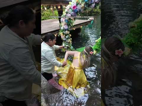 Cuando las ganas de la foto superan el miedo a los peces 😂 #quinceañeradress #quinceañera