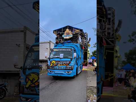 sound horeg naik truck canter lawas di modif