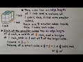 Volume and Properties of Cubes