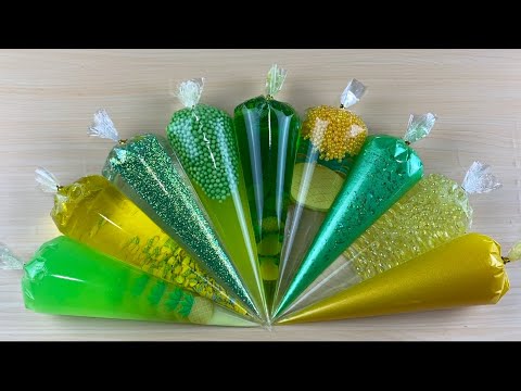 Making Pineapple Squash Clear Slime With Piping Bags | Satisfying Slime Video Asmr #0278