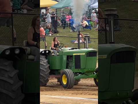 Girl Getting it Done on a John Deere 5020