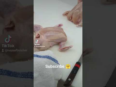 How to remove the skin and fat from a full chicken #butcher #nazeefbutcher #knifeskills #chicken