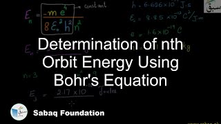 Determination of nth Orbit Energy Using Bohr's Equation