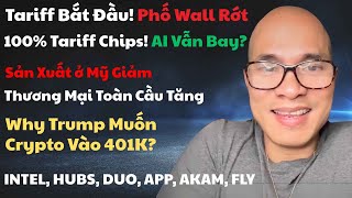 Trump Gây Biến Động! Tariff, Crypto, 401K – Nhưng A.I Vẫn Tăng? INTEL, HUBS, DUO, APP, AKAM, FLY