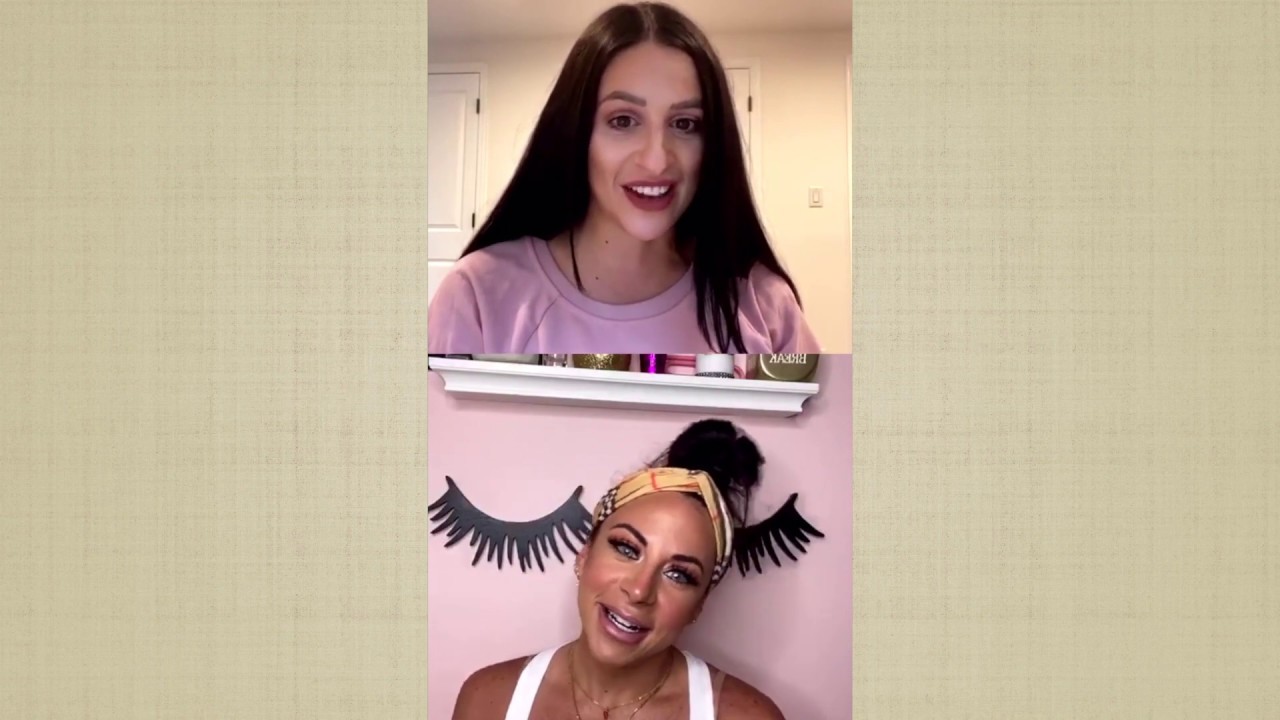 Two women smiling in a video call.