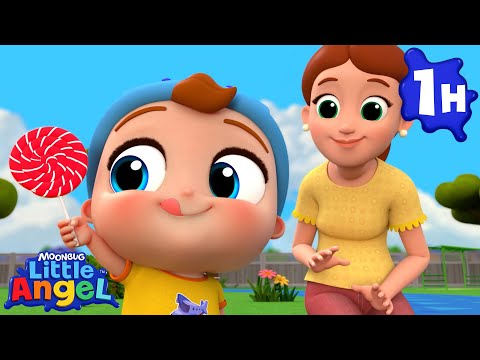 Who Took My Lollipop? 🍭|  Little Angel 1 HR | Moonbug Kids - Fun Stories and Colors