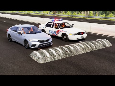 محاكي الحوادث | السرعة فوق المطبات 54# BeamNG drive