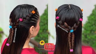 Increíble peinado en trenzas combinadas 😱, peinados faciles