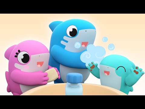 BABY SHARK aprende a LAVAR AS MÃOS! | Bom comportamento para crianças