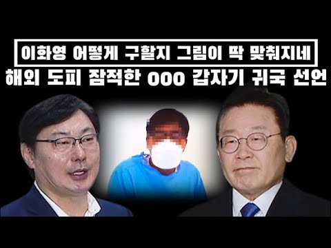 와..이화영 구하기 그림 딱 맞춰졌다...해외 도피 잠적한 000 갑자기 귀국 선언