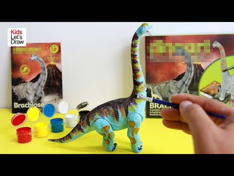 BRACHIOSAURUS | Dinosaur toy painting with watercolors