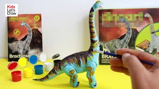BRACHIOSAURUS | Dinosaur toy painting with watercolors