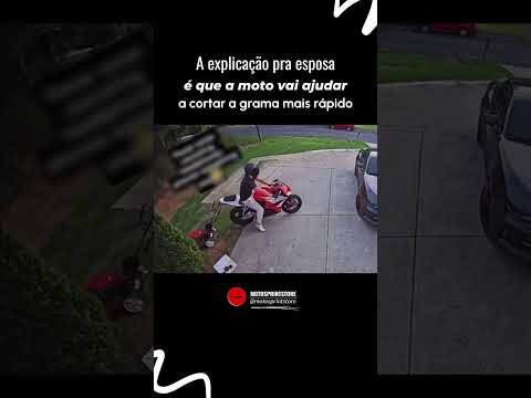 Comprou moto nova, e precisa dar uma desculpa pra esposa: Amor, é pra cortar a grama mais rápido! 😂