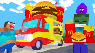 🍔 Work at McDonald's Food Truck - Minecraft Animation