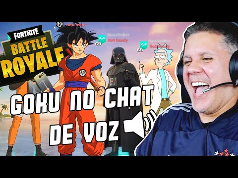 GOKU NO CHAT DE VOZ DE FORTNITE (REAÇÕES INCRÍVEIS) DUBLADOR DO GOKU JOGA FORTNITE