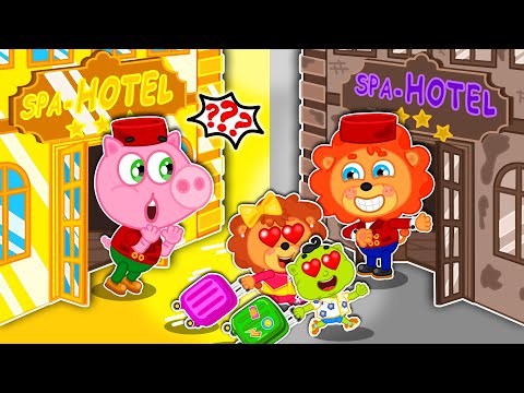 Pequeño Leon | Pintando los hoteles | Dibujos animados | Video Para Niños
