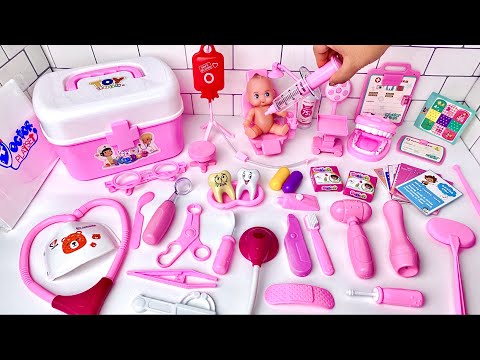 4 Minutes Satisfying with Unboxing cute Pink Doctor Set toy | Pink doctor set ASMR