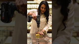 24K Gold Bar Drilling Satisfying Video 🔥😲 #goldbar #shorts