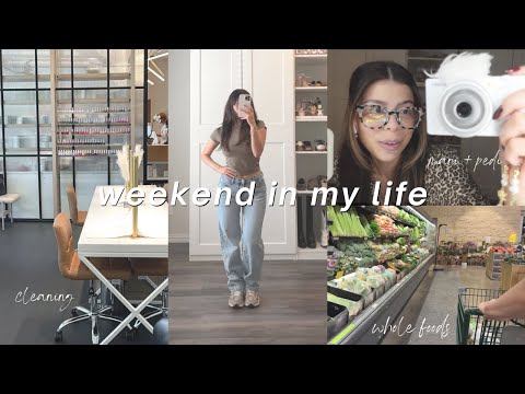 Weekend vlog | nail appts, Whole Foods grocery shopping, cleaning & grwm